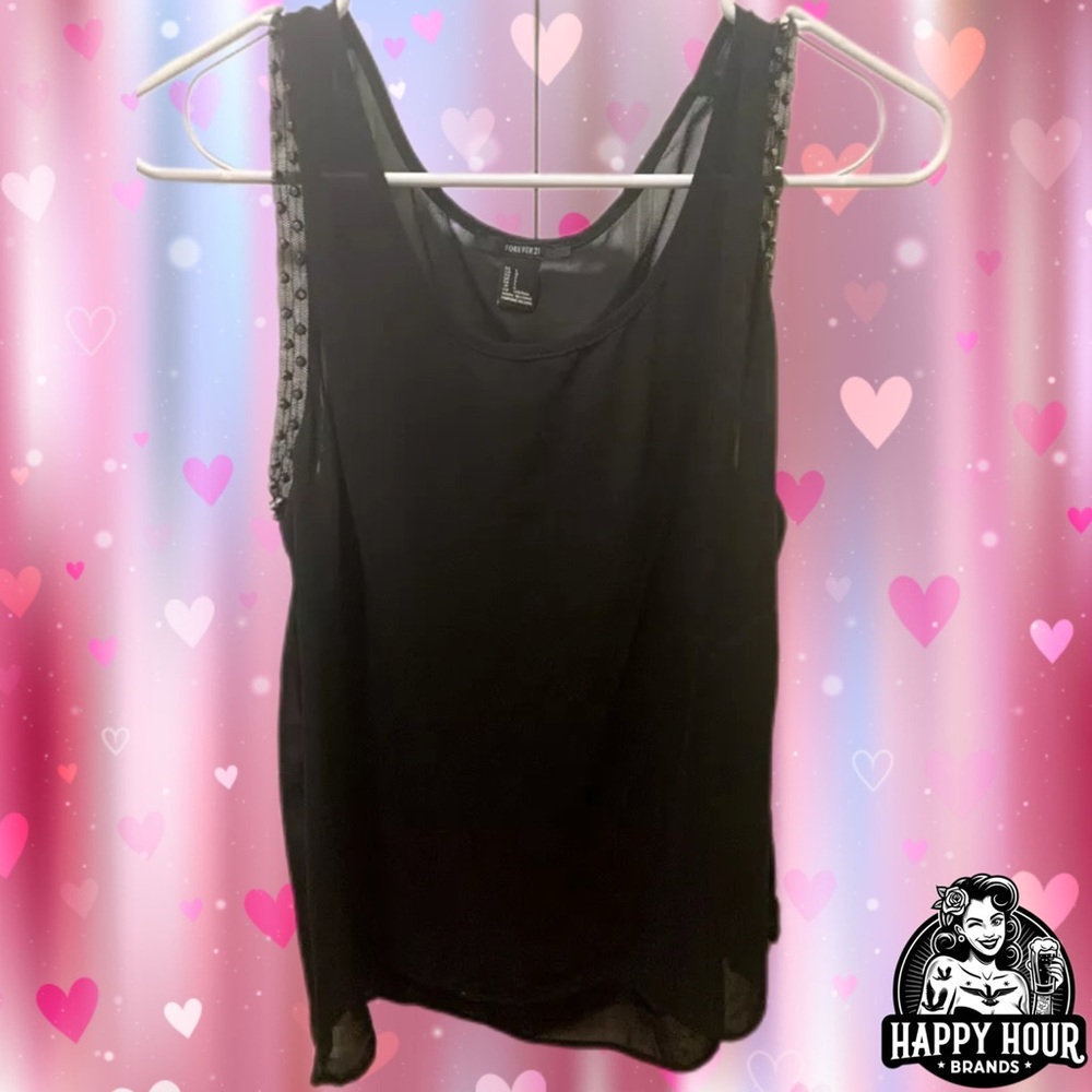 Womens Studded Tanktop See Through Forever 21 Size Large